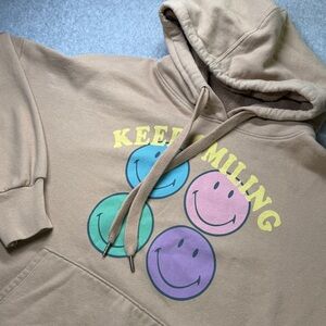 American Eagle Smiley‎ Face Hoodie Keep Smiling Graphic Pullover Size M
